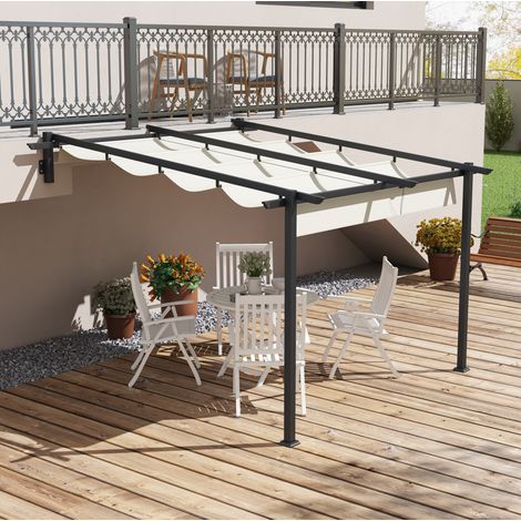pergola addossata 297x297 tetto retrattile crema HAVRYA (1/4)
