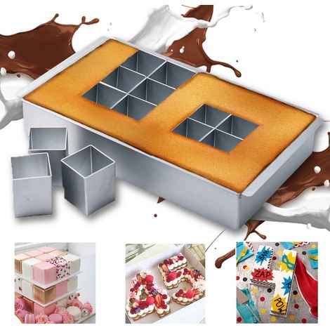 Moule à gâteau rectangulaire en aluminium antiadhésif avec lettres et chiffres, grand format (1/5)