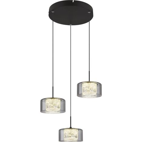 Globo - lampada a sospensione - FOGSY - nero - vetro - Ø 40cm -