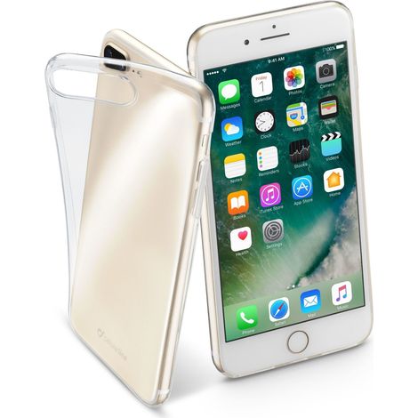 Cellularline Fine - iPhone 8 Plus/7 Plus Cover in gomma morbida ultra sottile e trasparente (1/4)