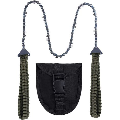 Taschenkettensäge mit Paracord-Griff – Klappkettensäge – Notfallausrüstung – Outdoor-Aktivitäten und Überleben – Camping – Jagen – Wandern (1/3)