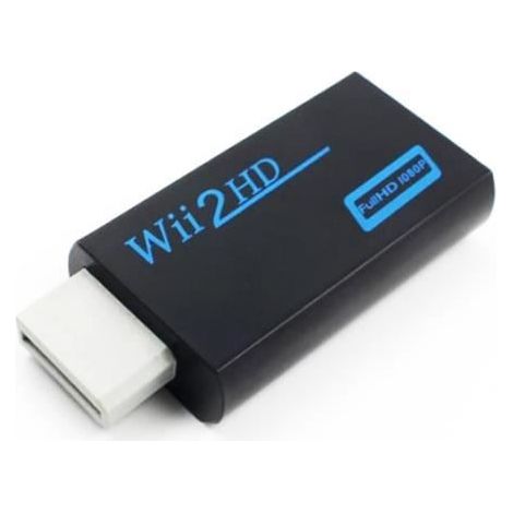 Noir Adaptateur de convertisseur compatible Wii vers HDMI, Full HD 1080P 720P 480P pour Wii vers HDTV 3.5mm A (1/4)