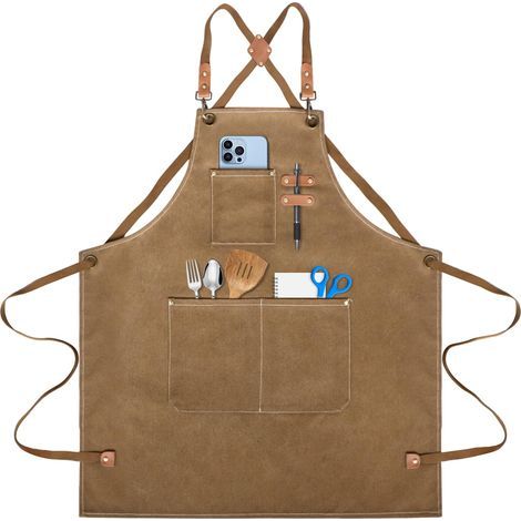 Tablier de Cuisine pour Homme,Tablier de Travail,Tablier Barbecue avec Poches,Bretelles Réglables de M à XXXL Tablier Cuisine pour Femme,pour Barbecue, Restaurant, Jardin, Barbecue, Café (1/5)
