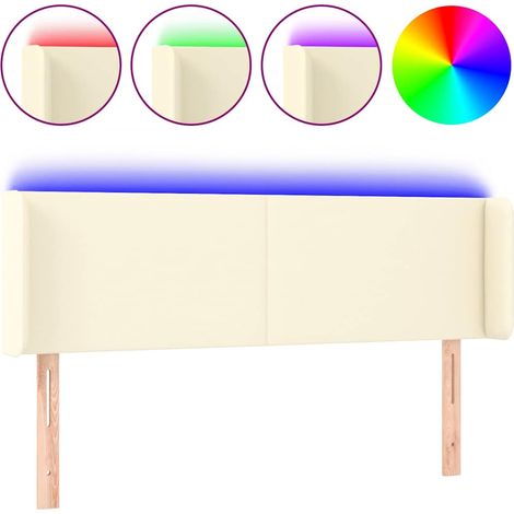 Maison Exclusive - Testiera a LED Crema 147x16x78/88 cm in Similpelle (1/5)