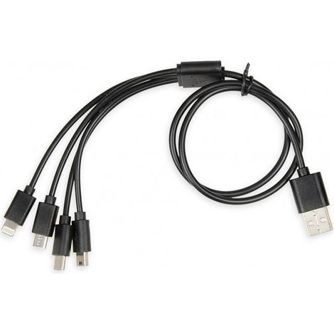 Cable USB IBOX 4 en 1: USB-C, MicroUSB, Lightning - 1,2 m