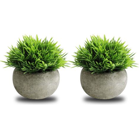 Lot de 2 Petites Plantes artificielles pour décoration de Maison, Bureau, Salle de Bain, Mini Verdure Artificielle pour décoration de Maison Plantes en Pot (1/5)