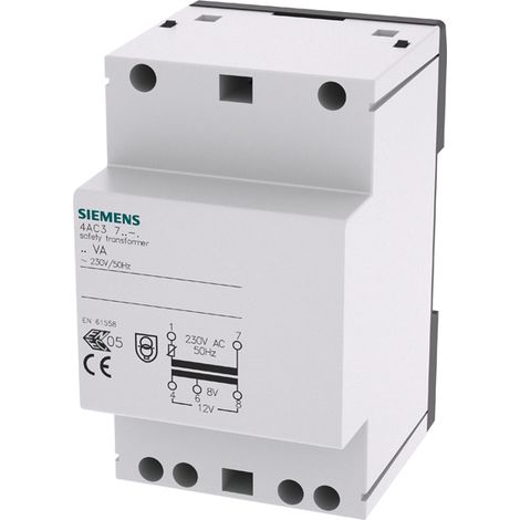 Siemens 4AC37240 Sicherheitstransformator 8 V, 12 V 2 A