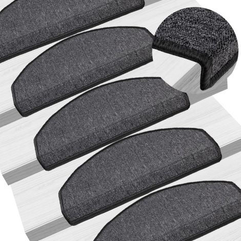 Felpudos para escaleras 10 unidades 65x24x4 cm antracita semicirculares grandes vidaXL