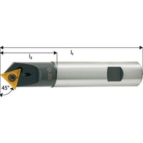 Svasatore E Centro Di 45 ° Del Liquido Di Raffreddamento Ø Min./Max. : 0-20 Mm, Numero Di Denti 1, Coda Ø 20 Mm, Dimensioni L1: 115 Mm