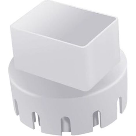ABS-Rund-auf-Vierkant-Dachrinnenadapter – Kompatibel mit 3"- und 4"-Rohren, wetterfest, 1 Stück