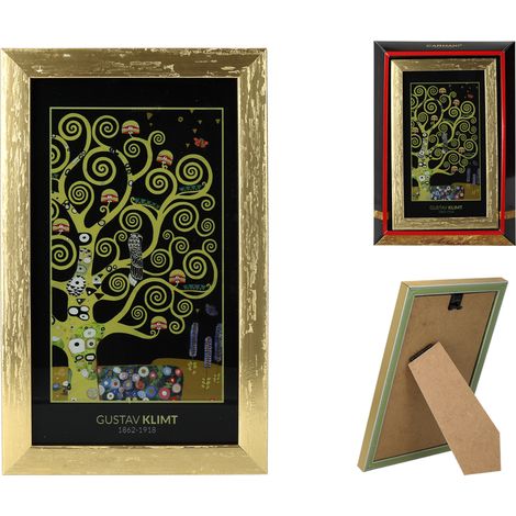Bildreproduktion von Gustav Klimts Gemälde „Baum des Lebens“, gerahmt, Dekoration (1/4)