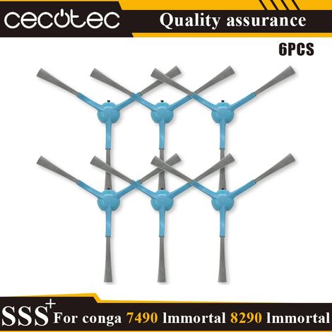 (6 pièces) Convient aux aspirateurs Cecotec Conga 7490 Immortal/8290 Immortal : pièces détachées, rouleau principal, brosse latérale, filtre HEPA, lingette de nettoyage et sac à poussière. (1/4)