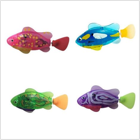 4 PCS Interactive Robot Natation Poissons Jouets pour Chat, Meilleur Jouet De Chat D'eau pour Chats D'intérieur, Meilleure Aire De Jeu Kitty, Jouer À La Pêche, Pêcher En Mouvement, Boire Plus D'eau, L (1/3)