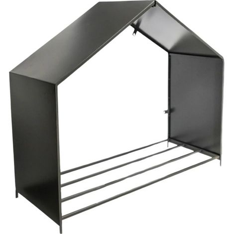 Outdoor House Log Storage - L38 x W100 x H88 cm - Zinc