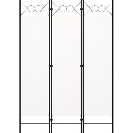 vidaXL Paravento a 3 Pannelli Bianco 120x180 cm