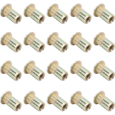Kit de 100 pièces boulons à riveter tête plate M4, zincés, accessoires de quincaillerie (1/5)