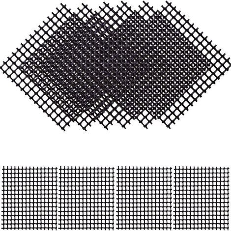 8 Pièces Filet de Couverture en Plastique Noir pour Bonsaï Pot de Fleur Filet de Grillage de Drainage de Jardin Abri pour Bonsaïs Bols, Pots ou Jardinières - 10x10cm (1/5)
