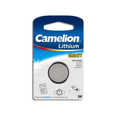 Pile au lithium CR2477 PANASONIC 3Vdc 1000mA Dimensions 24.5x7.7mm (1/3)