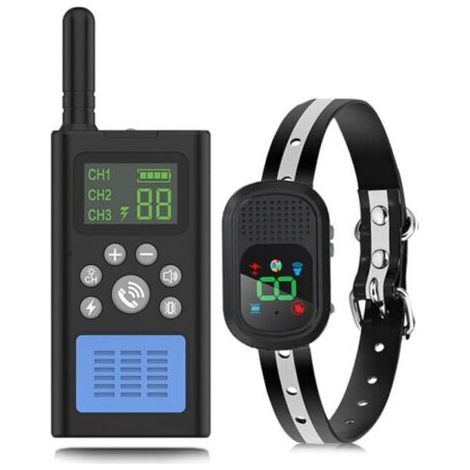 Collier anti-aboiement pour chiens de grande, moyenne et petite taille, collier anti-choc pour chien avec télécommande 1500M (paquet vide), collier anti-aboiement avec fonction bip et vibration (1/5)