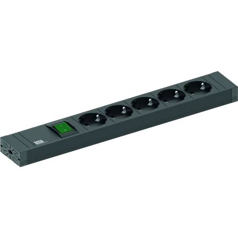 Bachmann 420.0013 Steckdosenleiste mit Schalter Schwarz Schutzkontakt 1 St. (1/2)