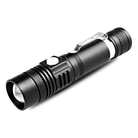 Lampe Torche LED Rechargeable USB,3 Modes Eclairage, Lampe de Poche Zoomable pour Ménage, Le Camping, La Randonnée, D'urgence (1/5)