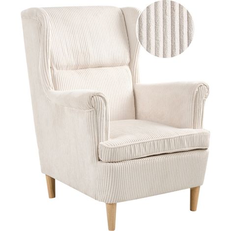 Ohrensessel ABSON Cord Hellbeige