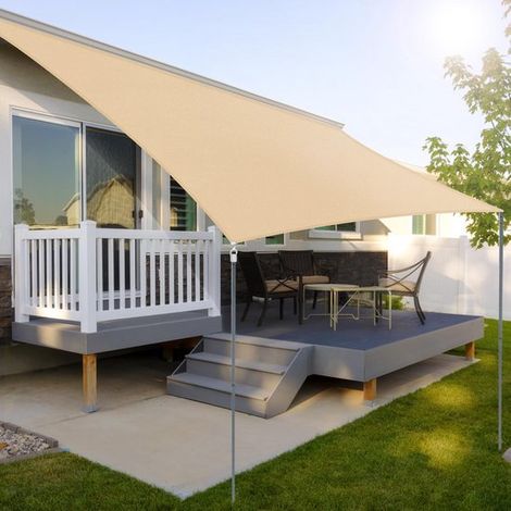 Rechteckiges Schattierungstuch 3x4m blickdicht 99 UV-Schutz schnelle Wärmeableitung hohe Reißfestigkeit für Terrasse Garten und Außenbereich (1/2)
