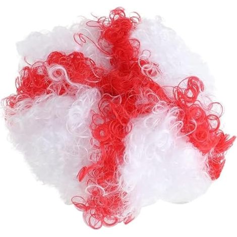 Perruques Cheveux Bouclés Bouclés pour Les Fans De Football De l'Angleterre Les Fans De Rugby Déguisements Costume De Fête Accessoire Disco Thème Unisexe,St Georges (1/5)