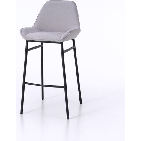 "Set 2 sgabelli TERRY grigio chiaro in metallo e microfibra" (1/2)