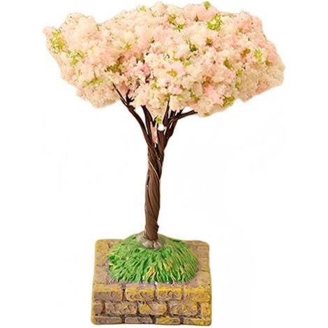 Arbre Miniature Artificiel, Mini Arbre de Jardin Féerique, Accessoire Artisanal, Petite Sculpture pour Tableau de Bord, Décoration de Paysage Miniature, Modèle en Résine Réaliste pour (Cerise) (1/5)