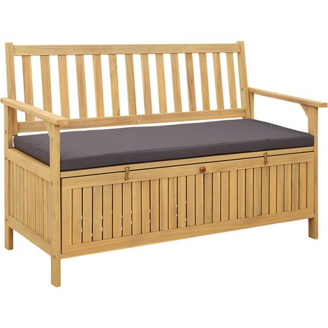 Storage Bench with Cushion with Storage 120 x 63 x 84 cm vidaXL