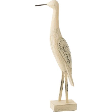 Statue Déco Oiseau en Bois "Denny" 48cm Naturel (1/3)