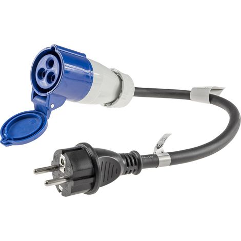 CHILITEC Adaptateur CEE 22851, 0,35 m, CEE vers prise avec contact de protection