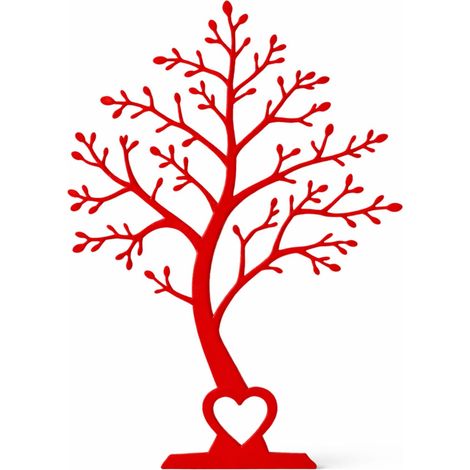 Una decorazione minimalista a forma di albero rosso