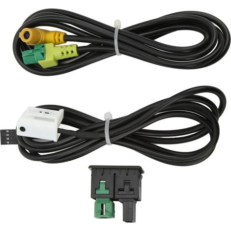 USB-AUX-Adapterkabel mit Schalter für RCD510 RNS315 Autoradios, kompatibel mit VW B6 B7 CC, Ersatzkabelstecker, Autoradio-Zubehörset (1/5)