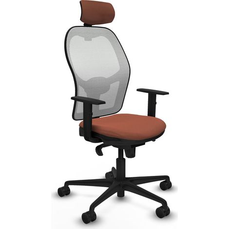 Silla de Oficina con Cabecero Piqueras y Crespo 1D036N2 Blanco Marrón