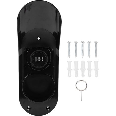 Ortviai Support mural verrouillable pour câble de recharge EV Type 2 – Acier + plastique robuste, 245 x 88 x 68 mm (1/5)