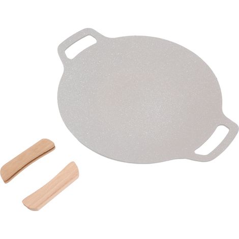 Poêle à griller de style coréen pour une utilisation intérieure et extérieure, revêtement antiadhésif, en aluminium, avec poignée, compatible avec les plaques de cuisson à gaz et à induction, 30 cm / (1/5)