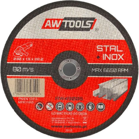 Awtools, Disco de corte 1251,2mm / 22,2, para metal, alta resistencia al desgaste, cortes rápidos y precisos, ideal para trabajos en metal