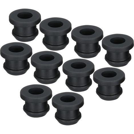 10Pcs Bouchon à Œillet en Caoutchouc à Pression, Diamètre de Montage 9mm ID 6.2mm, Joint Anti-Rayures Pour Boîte Électrique, Tuyau de Câble Noir (1/5)