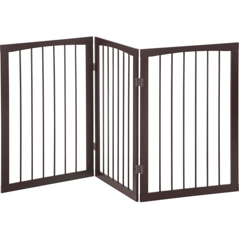 Dreiteilige, faltbare Haustiertransportbox für Hunde und andere Haustiere, faltbares Sicherheitsgitter, 160 x 1,2 x 76 cm, Braun