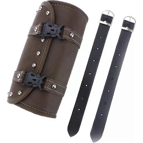 Sacoche de selle de moto, sac à outils universel étanche avec sangle de fixation, rangement rond (1/5)