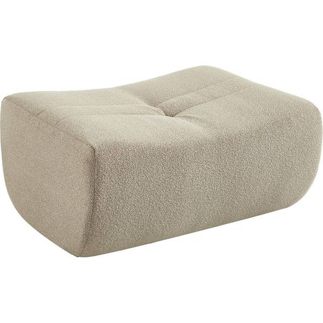 sweeek - Hocker, Fußhocker mit strukturiertem Bouclé-Bezug für Sessel und Sofas
