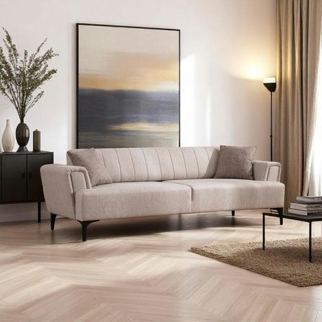Canapé 3 places beige - lit d’appoint, style moderne LUCCA (1/5)