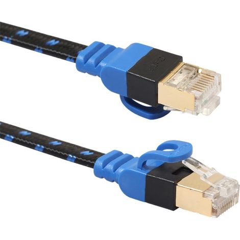 Câble Ethernet Cat7 Plat Double 1 Mètre pour Ordinateur (1/5)