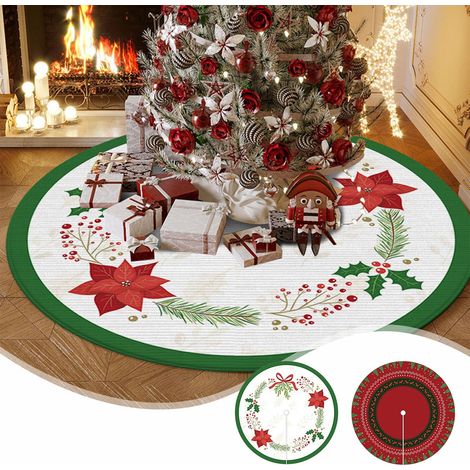 Arbre De Noël - Jupe Pour Arbre De Noël Ronde 60 X 60 Cm - Tapis De Sol Pour Décoration De Salle De Séjour - Blanc - 1 Pièce (1/5)
