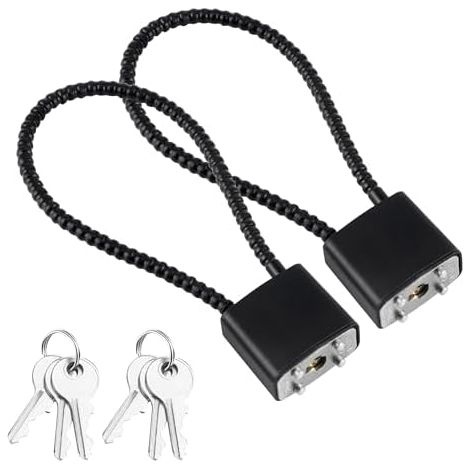 CSPARKV 2 Pack Steel Rope Padlock, Cable Lock with Keys, Anti-Theft Locks for Bikes, Lockers, Toolboxes (1/4)