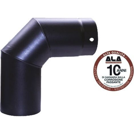 Tubo gomito chiuso 90°per stufe Ala Aeternum TOP - 12cm