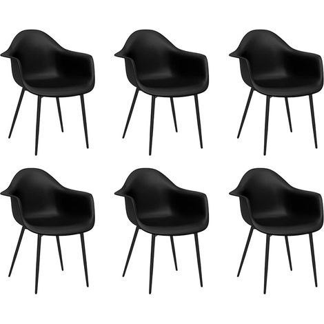 Maison Exclusive - Sedie da Pranzo 6 pz Nere in PP (1/5)