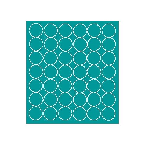 Adesivi circolari da 3 cm, 42 pezzi, colore turchese lucido